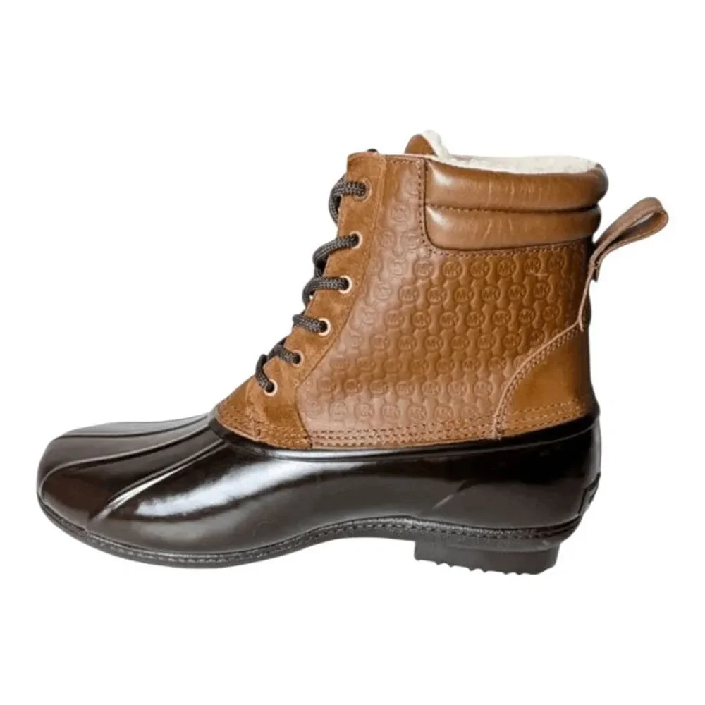 NWOB MICHAEL KORS Easton Waterproof Lace-Up Rain Boot Size 10M